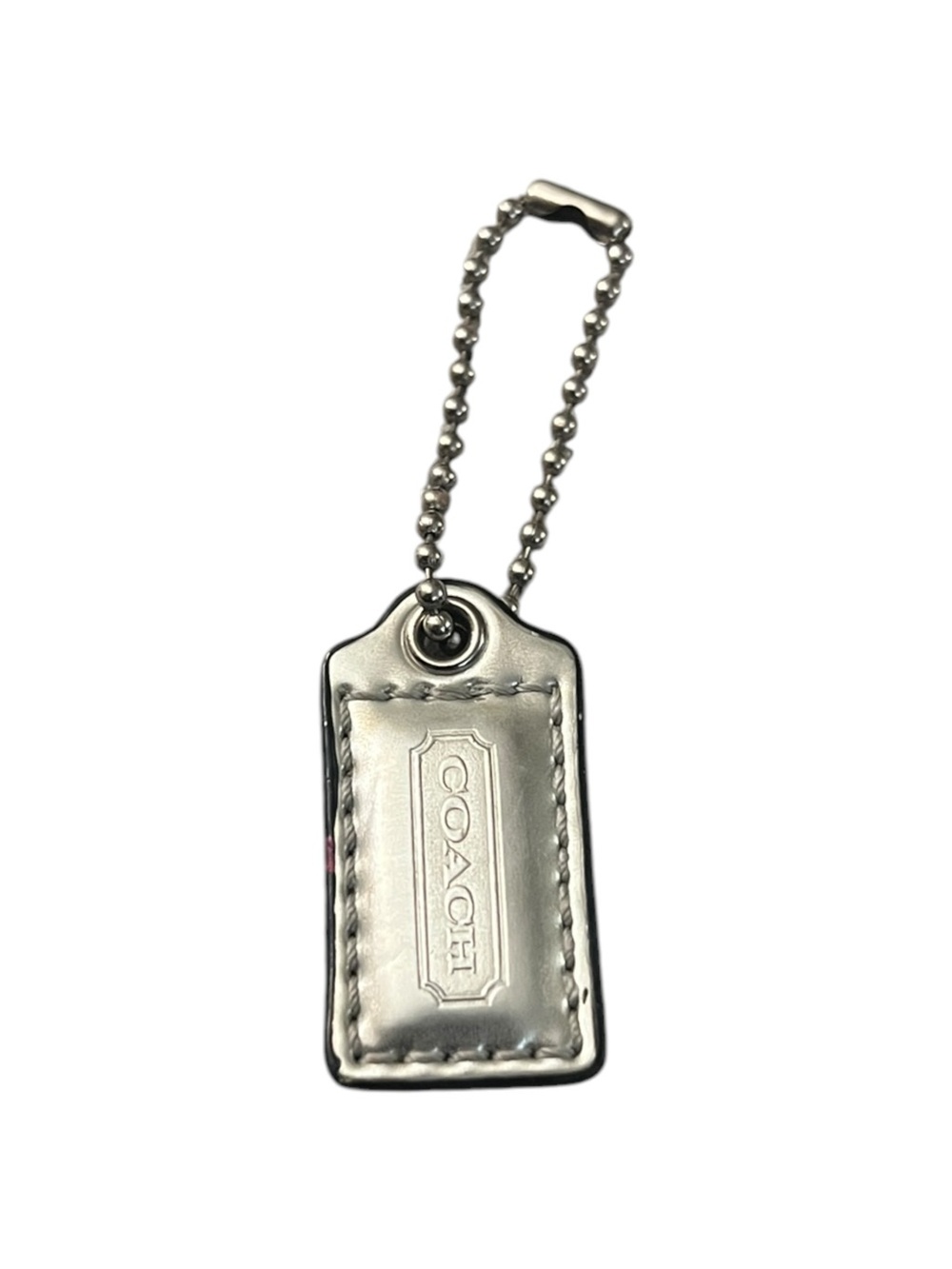 Y2K Mini Coach Poppy Metallic Silver Leather Hangtag Replacement 1.5"x0.75"